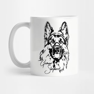 Funny Proud German Shepherd dog portrait Mug